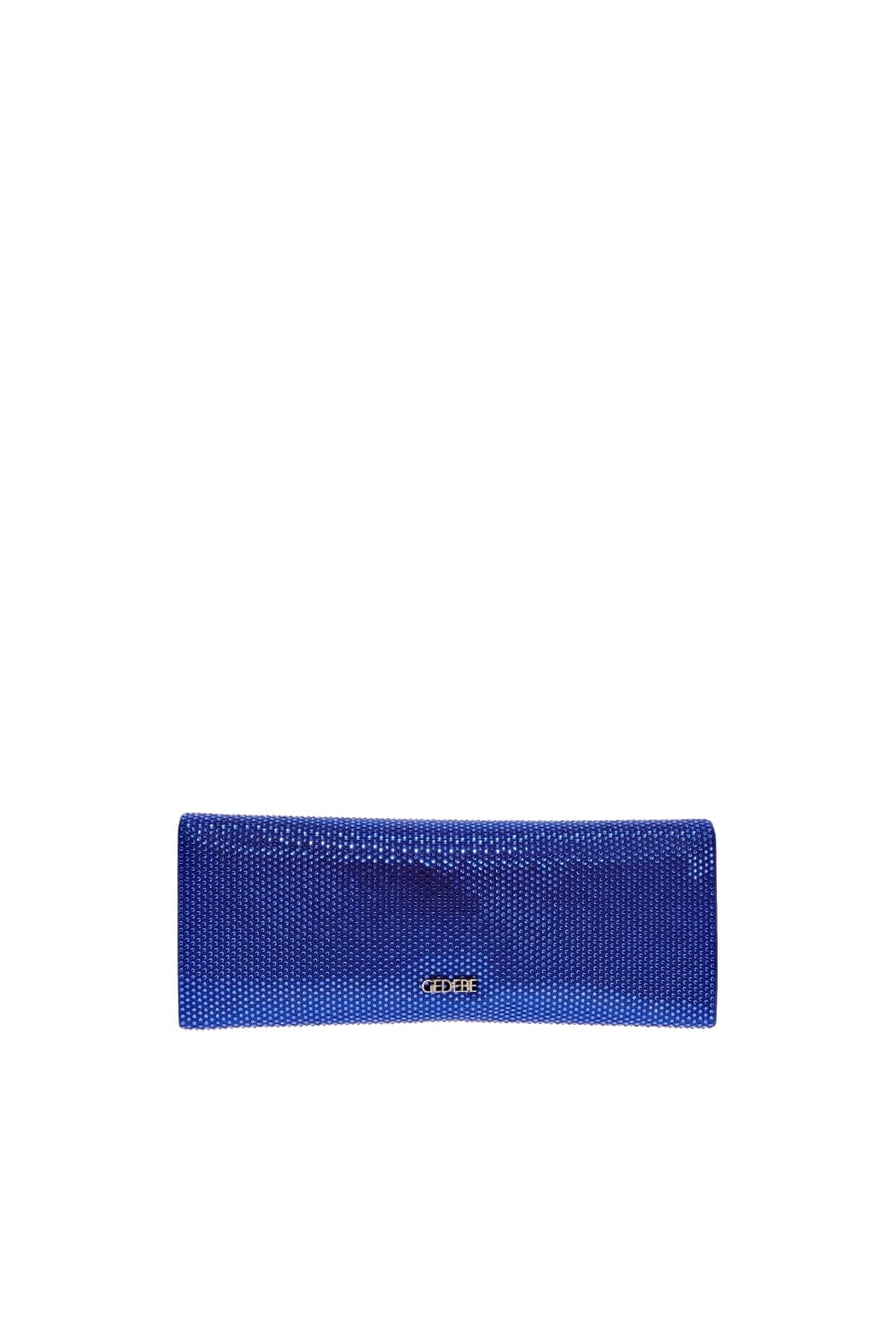 Gedebe Blue Crystal Embellished Envelope Clutch