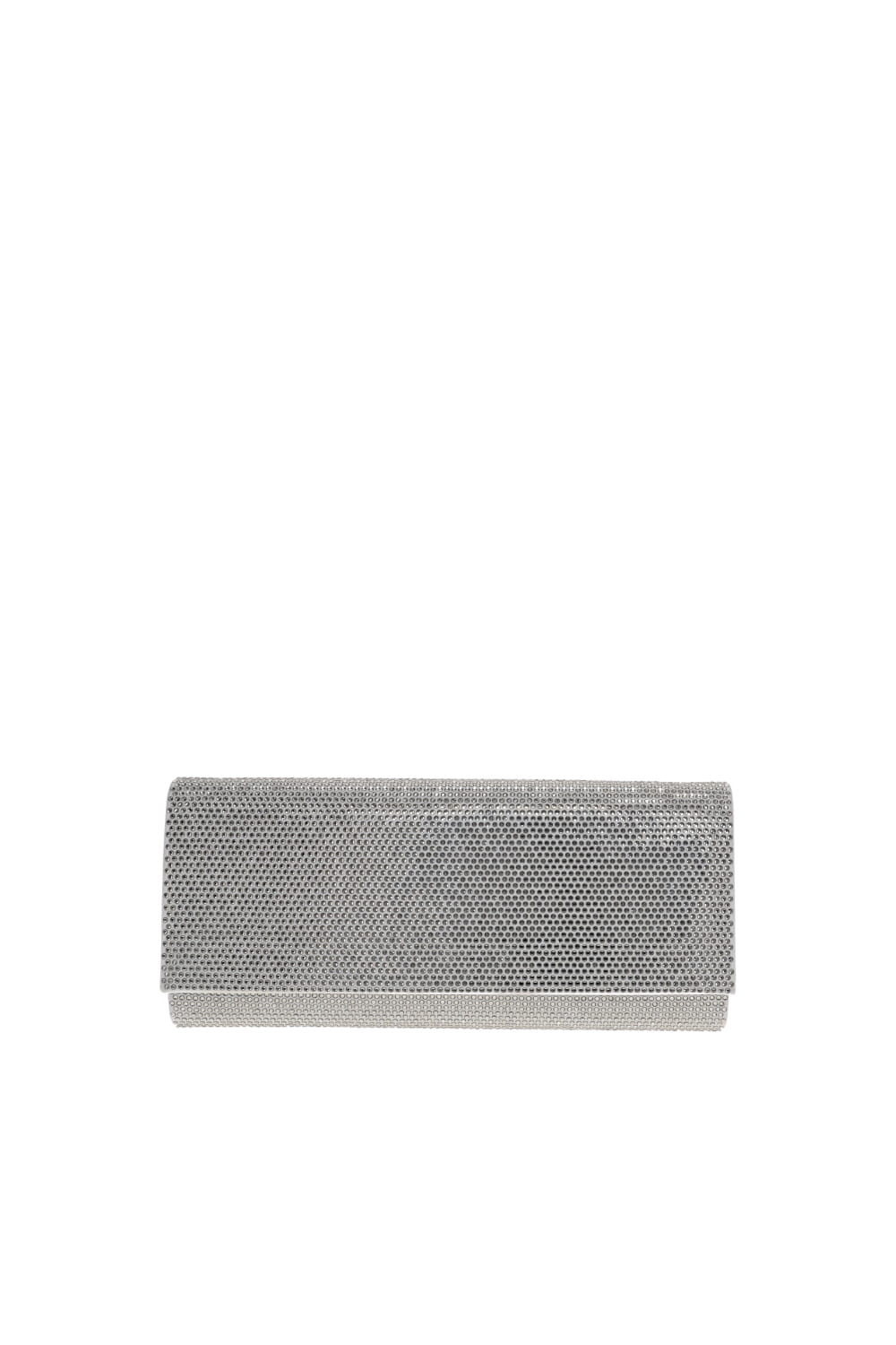 Gedebe Light Grey Crystal Embellished Envelope Clutch