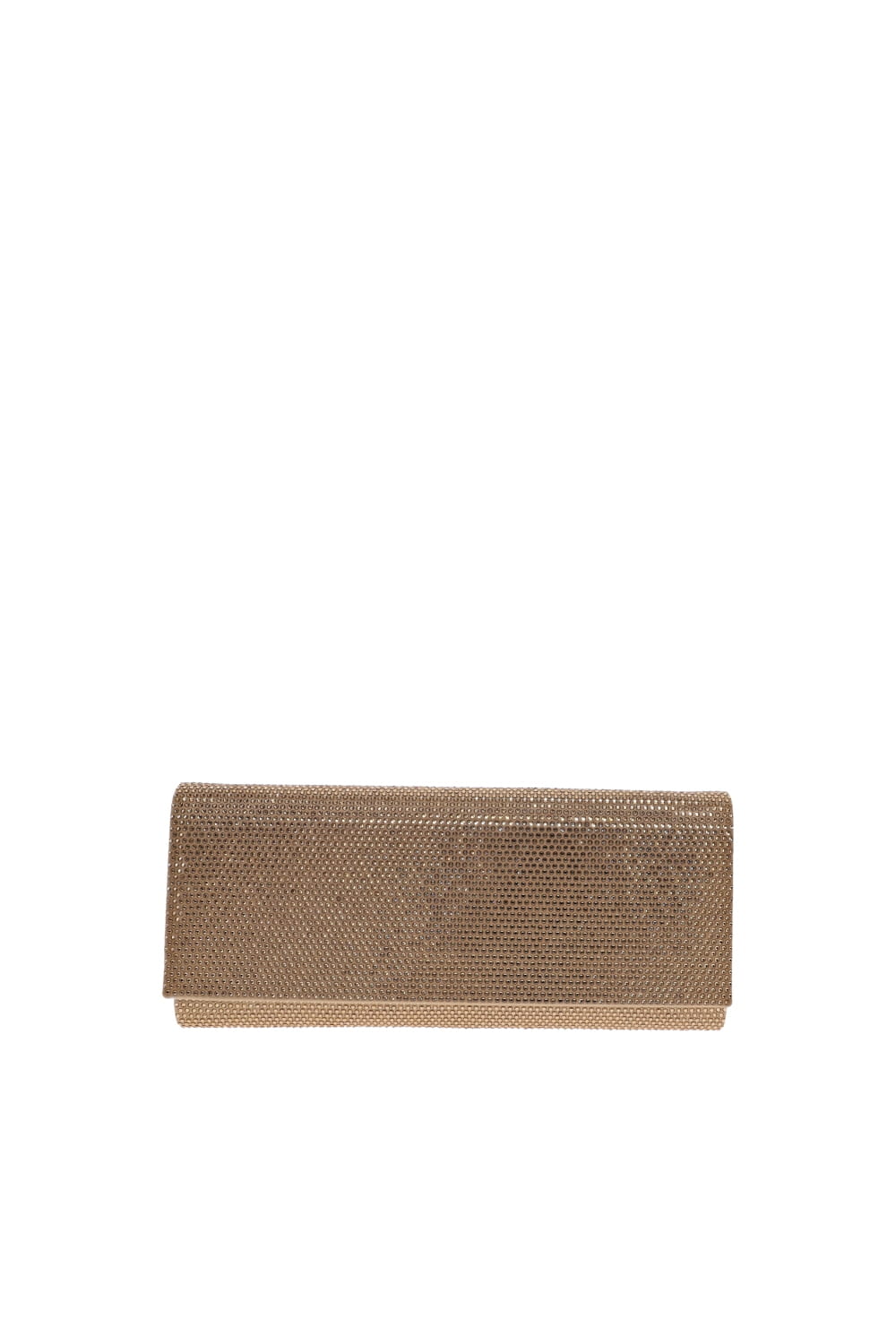 Gedebe Golden Shadow Crystal Embellished Envelope Clutch