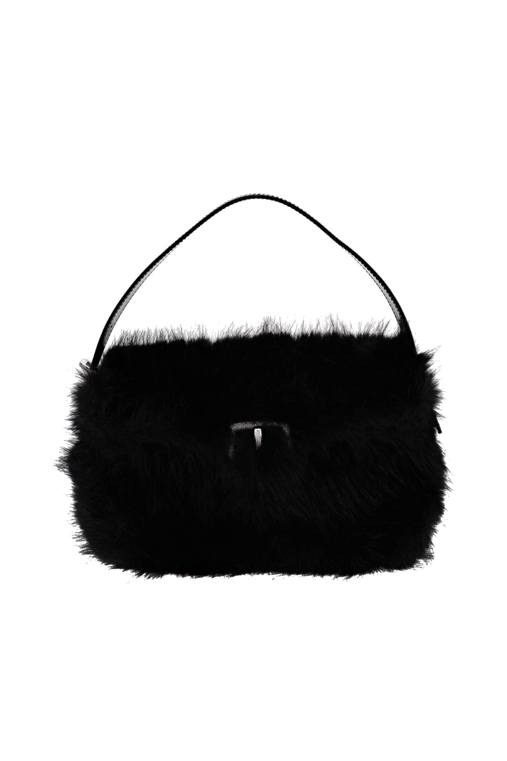Habibi Black Faux Fur Shoulder Bag
