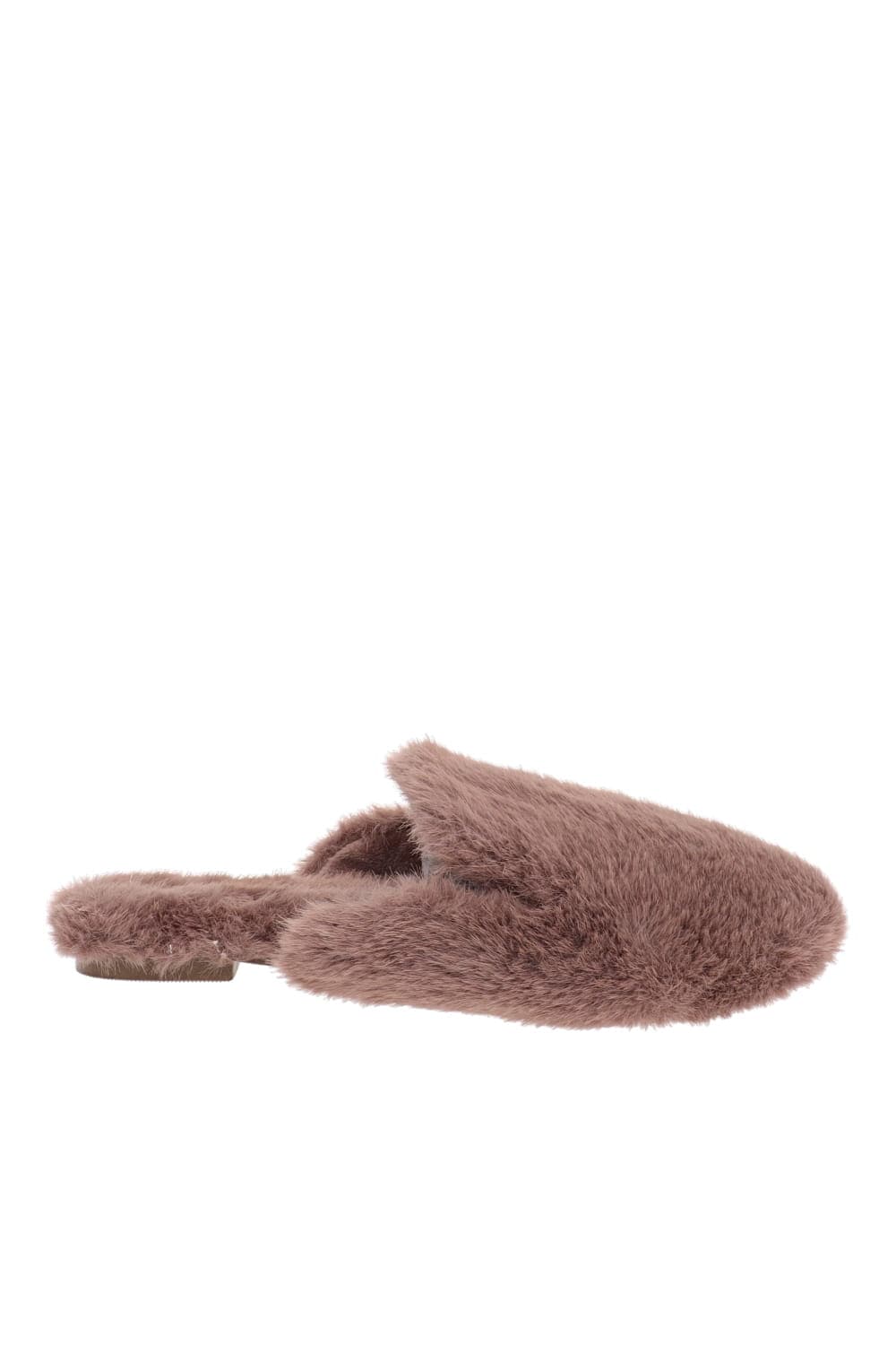 Eberjey Plush Slipper Deep Taupe Faux Fur Backless Slipper