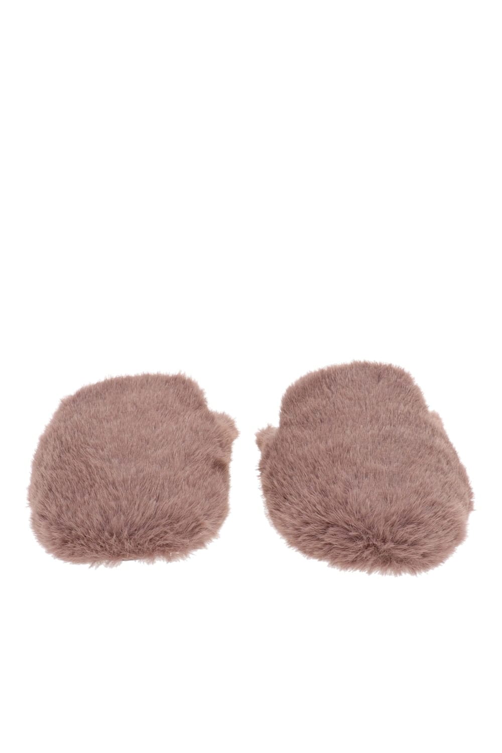 Eberjey Plush Slipper Deep Taupe Faux Fur Backless Slipper