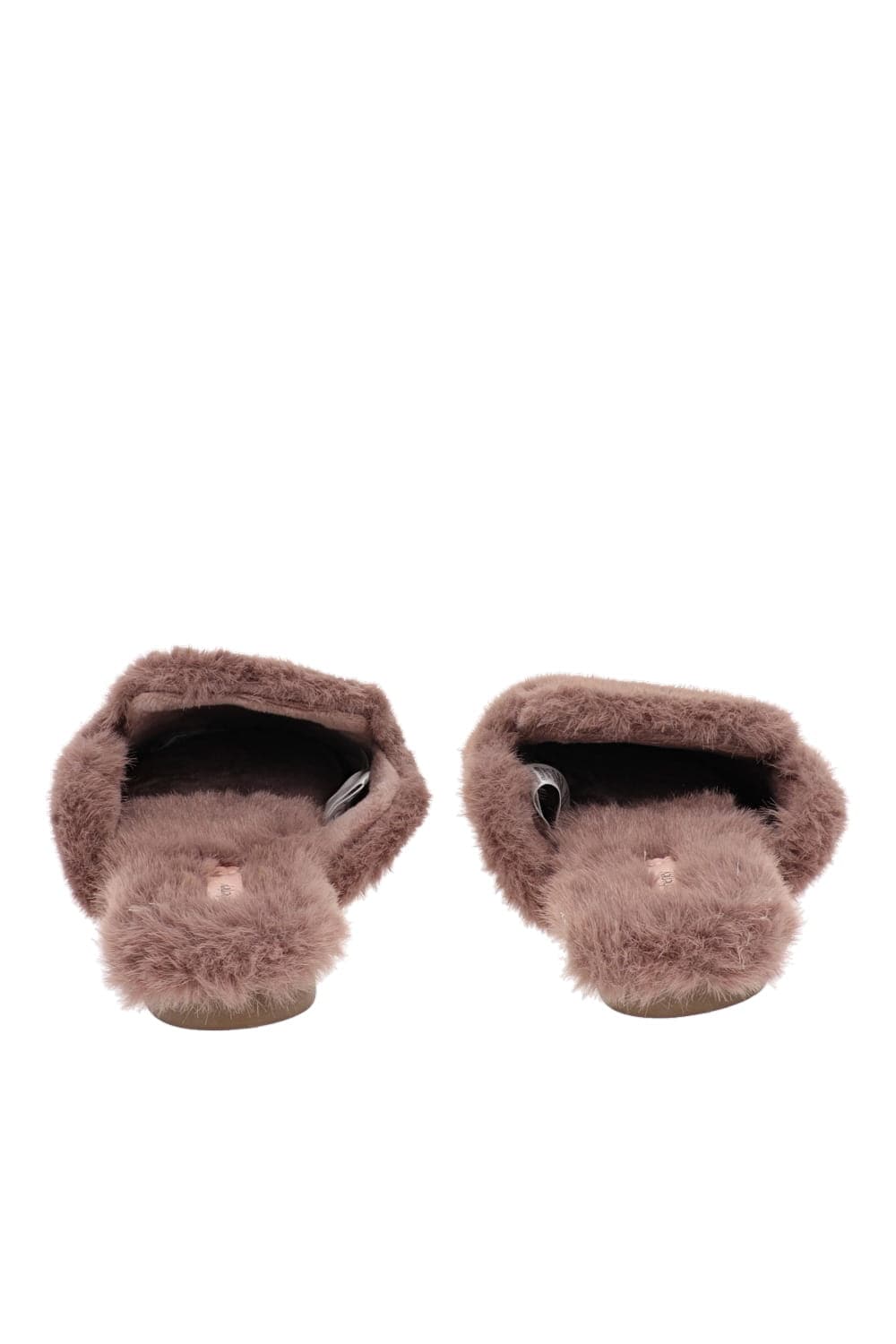 Eberjey Plush Slipper Deep Taupe Faux Fur Backless Slipper