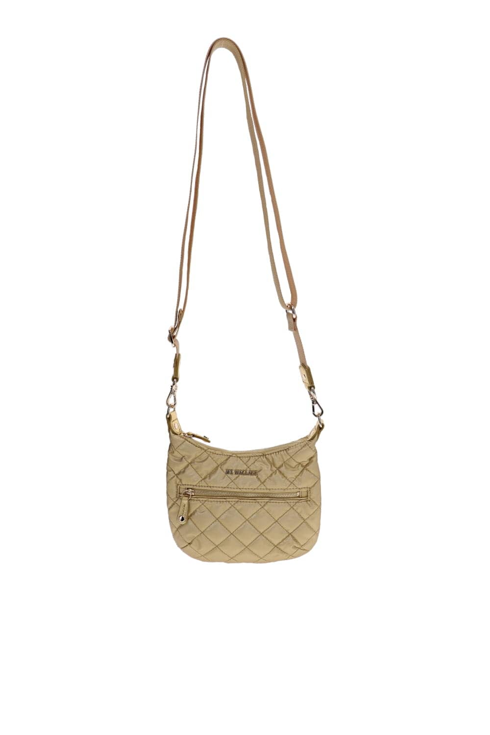 MZ Wallace Mini Crosby Sienna Light Gold Quilted Shoulder Bag