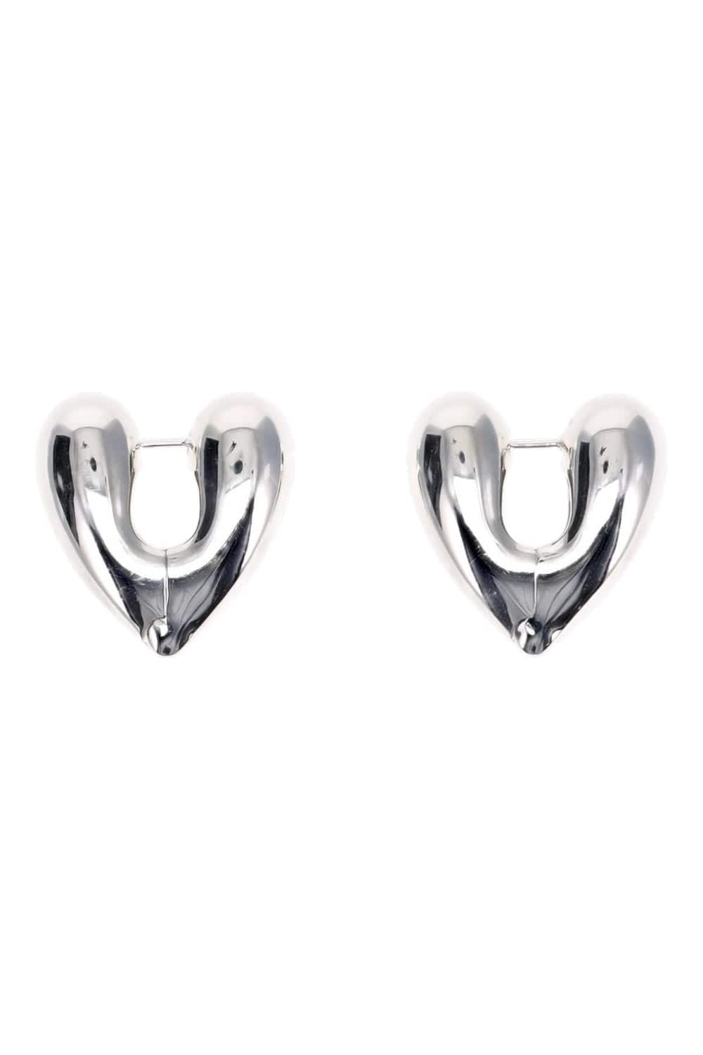 Annika Inez Heart Hoops Large Silver Heart Hoop Earrings