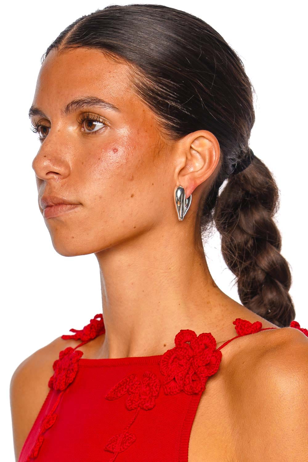 Annika Inez Large Silver Heart Hoop Earrings