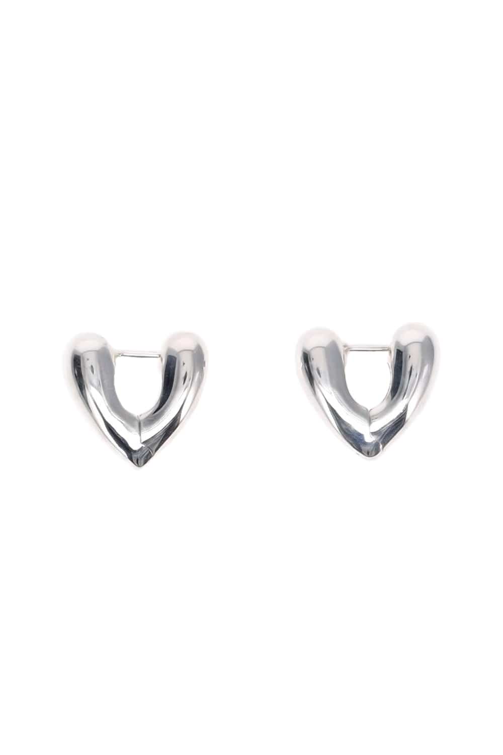 Annika Inez Heart Hoops Small Silver Heart Hoop Earrings