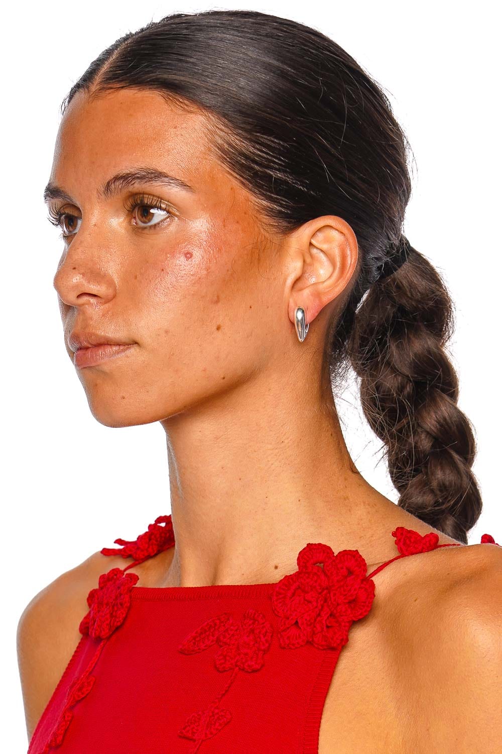 Annika Inez Small Silver Heart Hoop Earrings