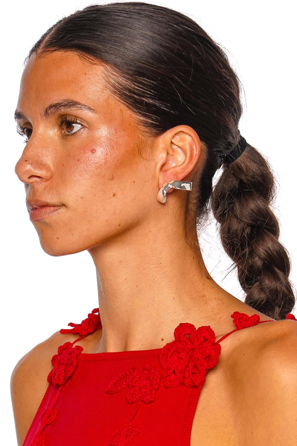 Annika Inez Small Cravat Silver Stud Earrings