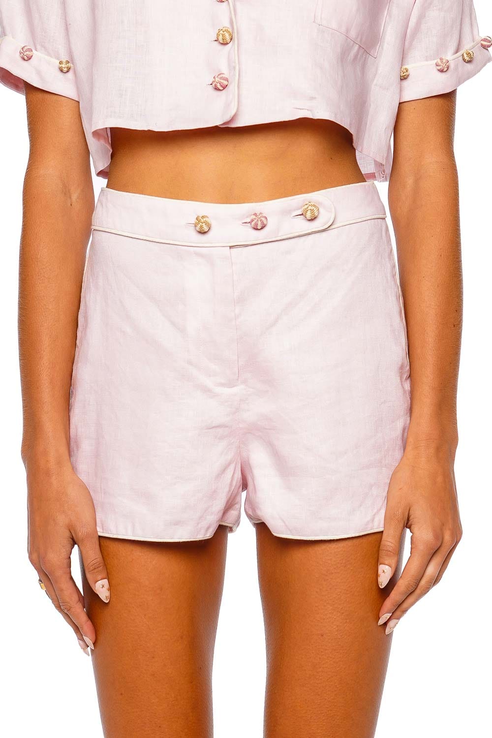 Azulu Roxanne Ballet Pink High Waist Shorts
