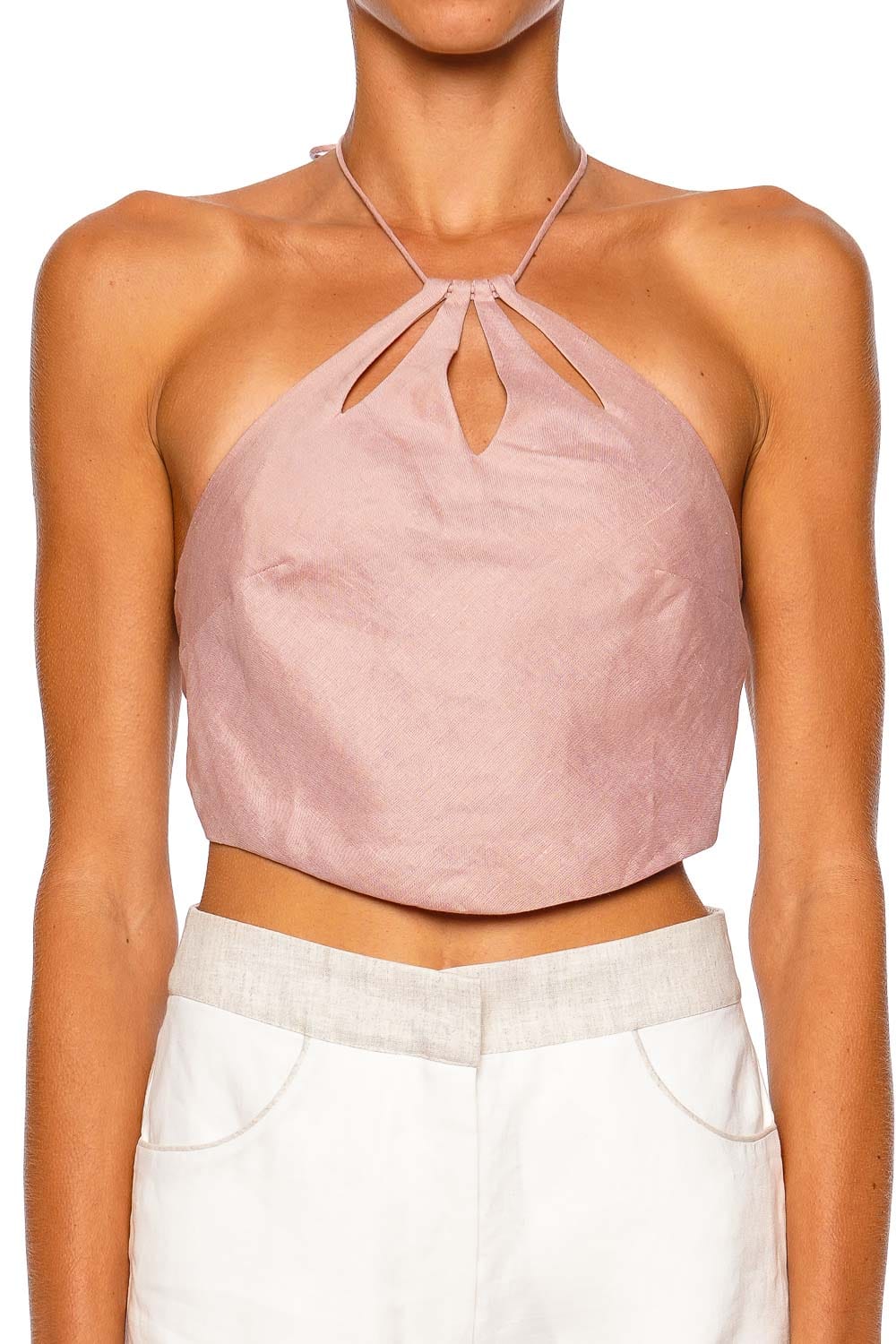 Azulu Amazon Top Rosewood Halter Crop Top