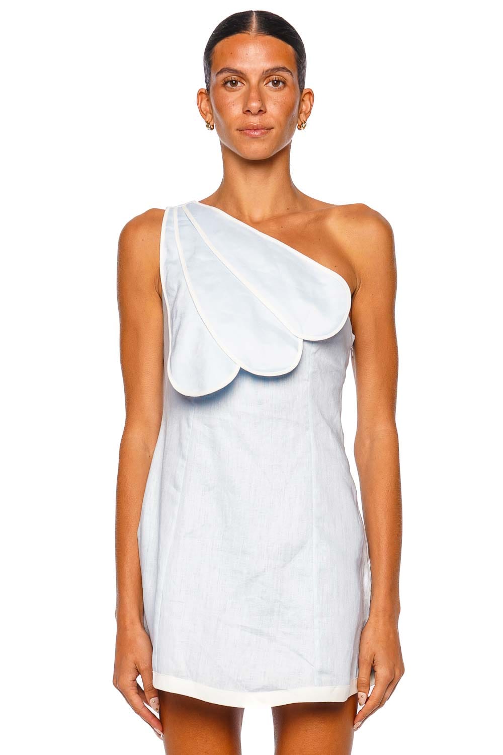 Azulu Maroon Mini Dress Ice Blue One Shoulder Mini Dress