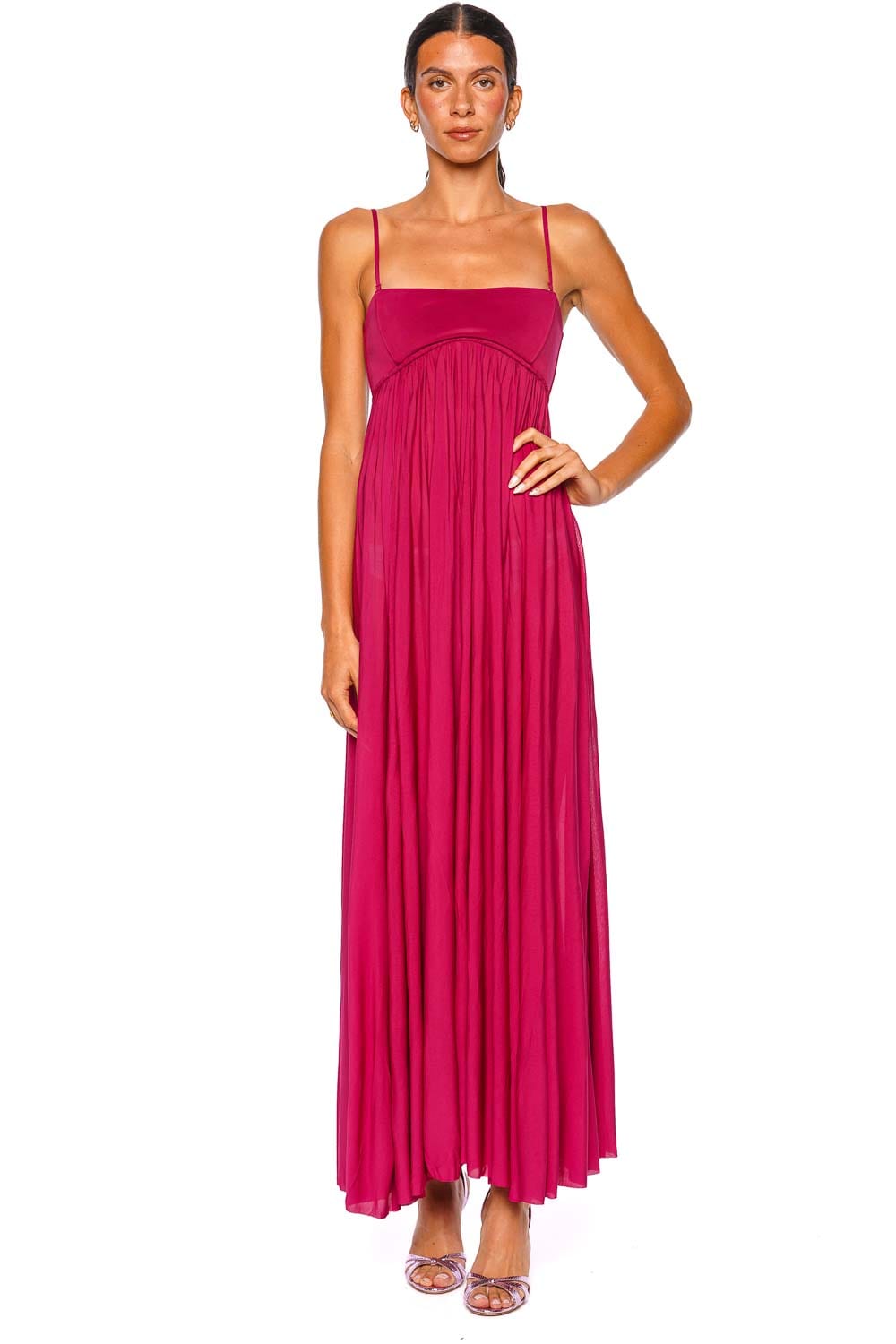 Luna Fuchsia Jersey Bandeau Gown