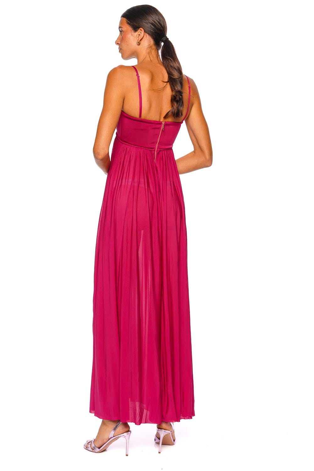 ZIMMERMANN Luna Jersey Fuchsia Strappy Maxi Gown