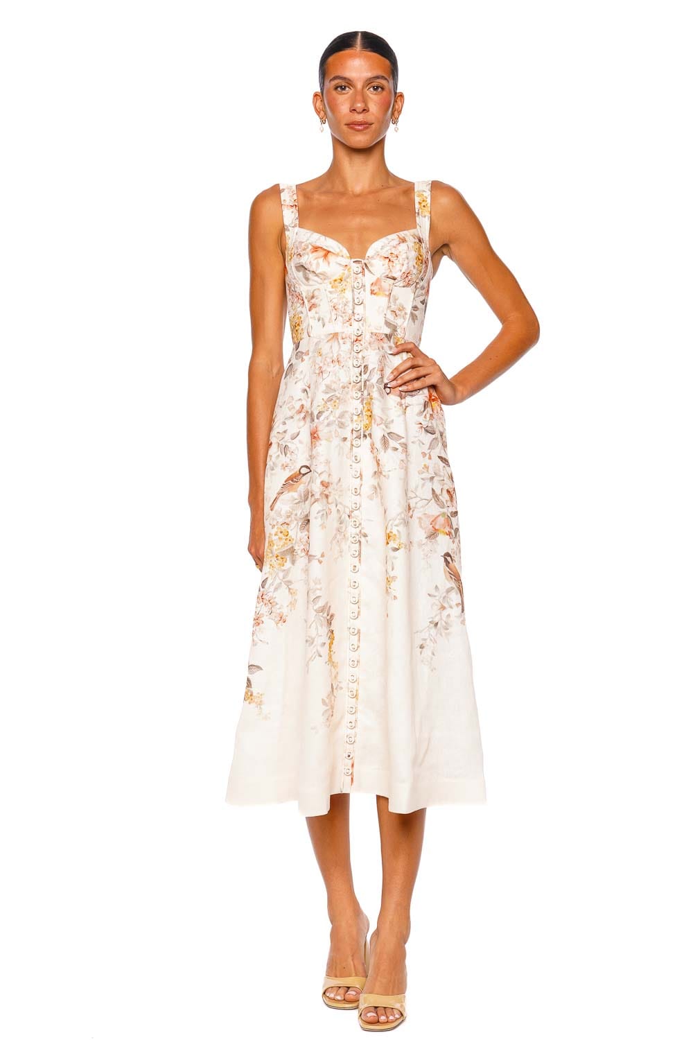 knee length dresses for ladies Luna Songbird Buttoned Picnic Midi Dress