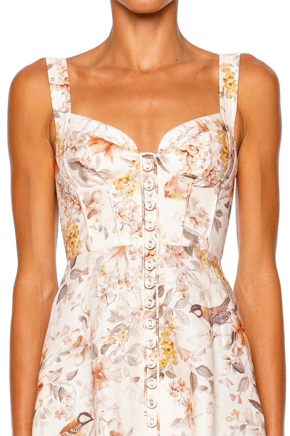 ZIMMERMANN Luna Buttoned Picnic Midi Dress