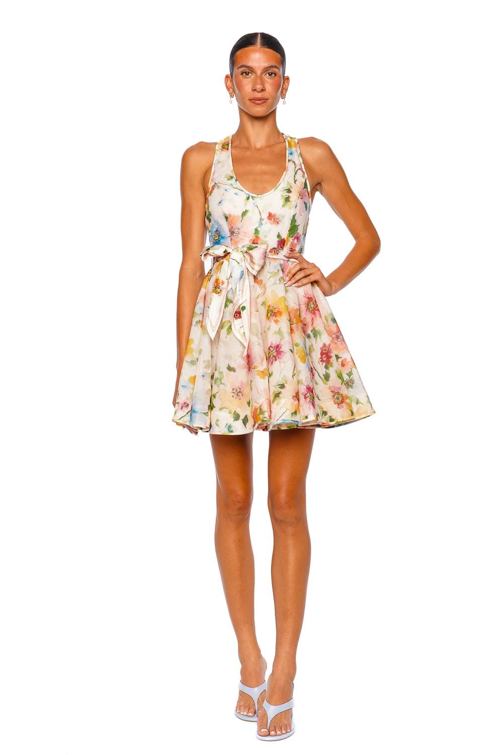 Zimmermann Alchemy Neon Poppy Racer Halter Mini Dress