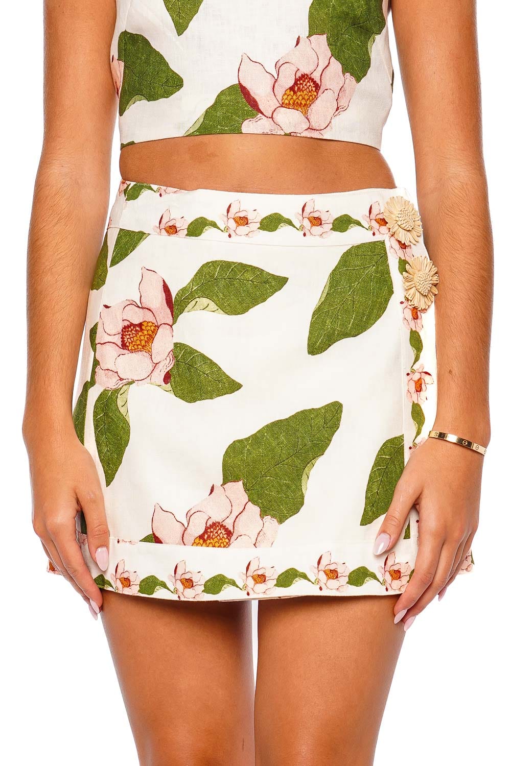 Cara Cara Fischer Lotus Ivory Floral Mini Skirt