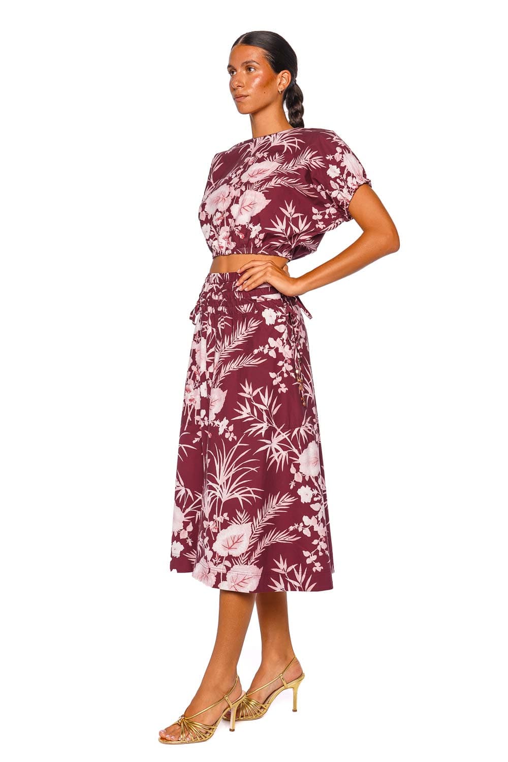 Cara Cara Meret Paradise Blush Floral Midi Skirt