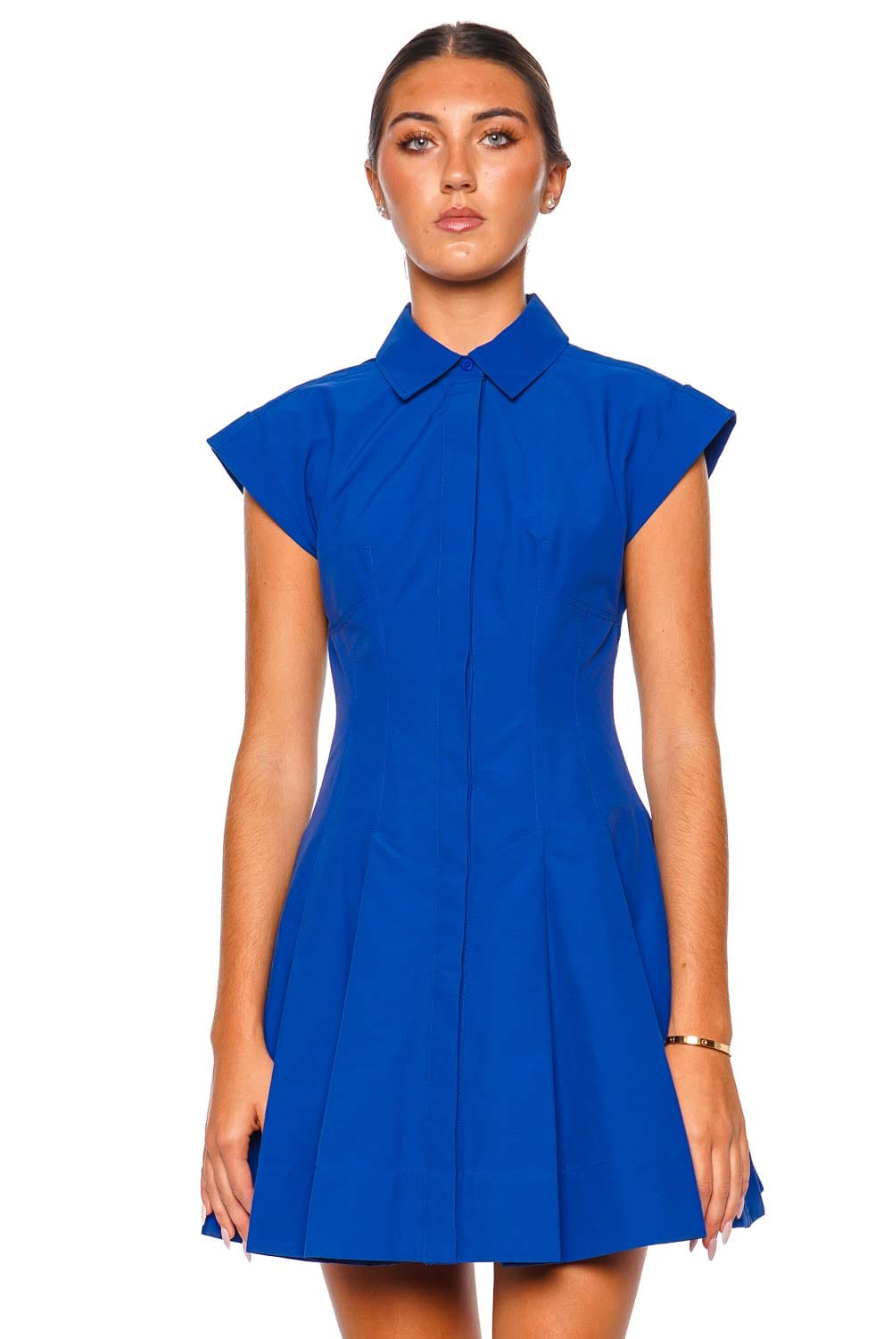 SIMKHAI Clemmie Blueberry Cap Sleeve Mini Dress