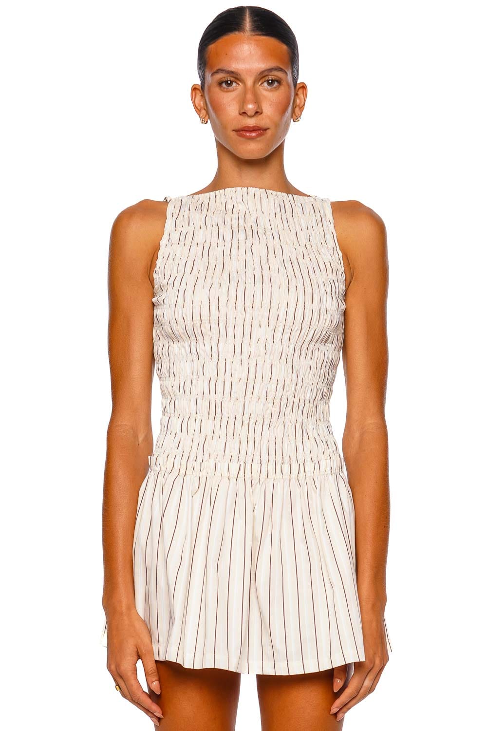 Faithfull The Brand Maria Lemon Sleeveless Mini Dress