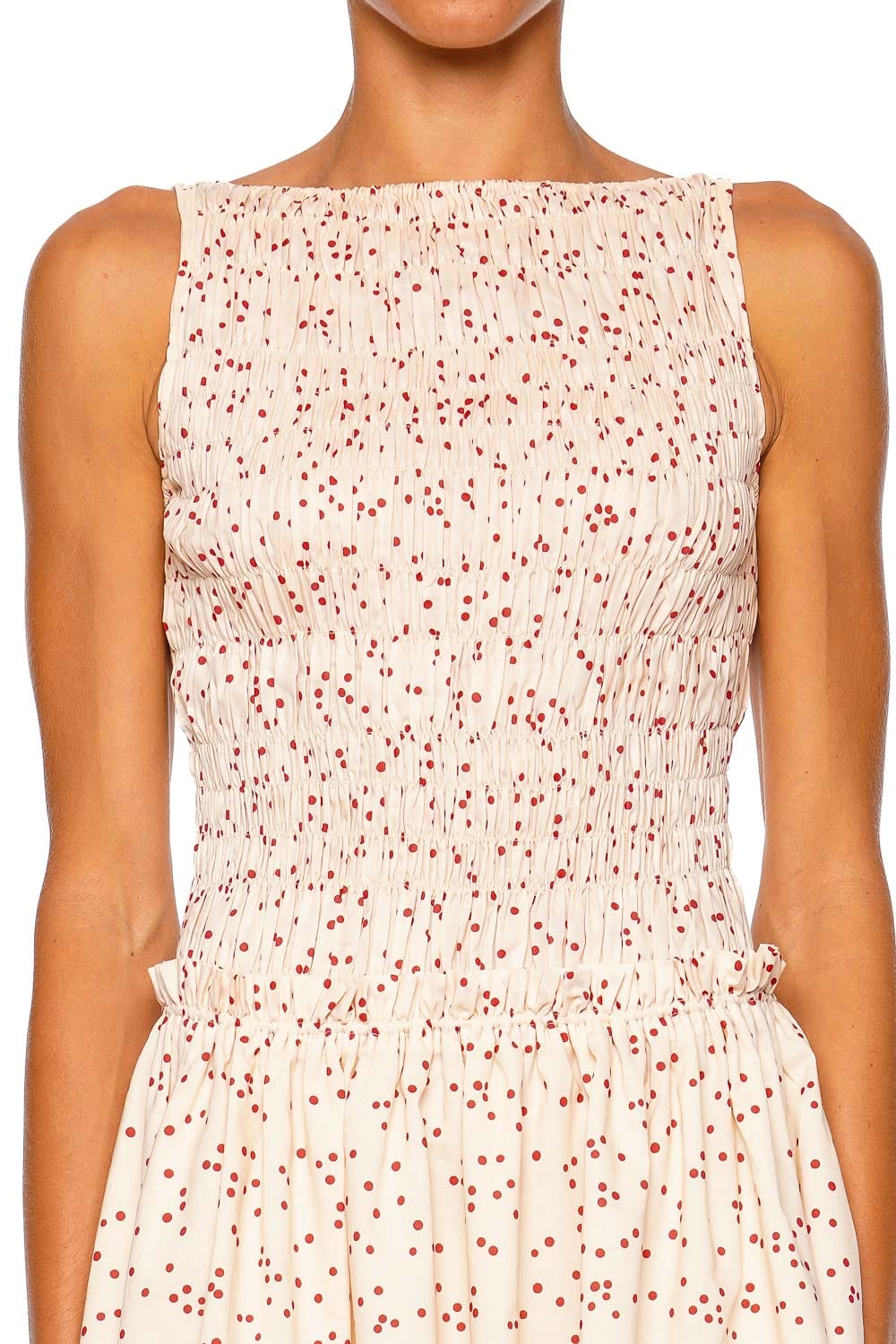 Faithfull The Brand Gala Linnea Dot Panna Sleeveless Mini Dress