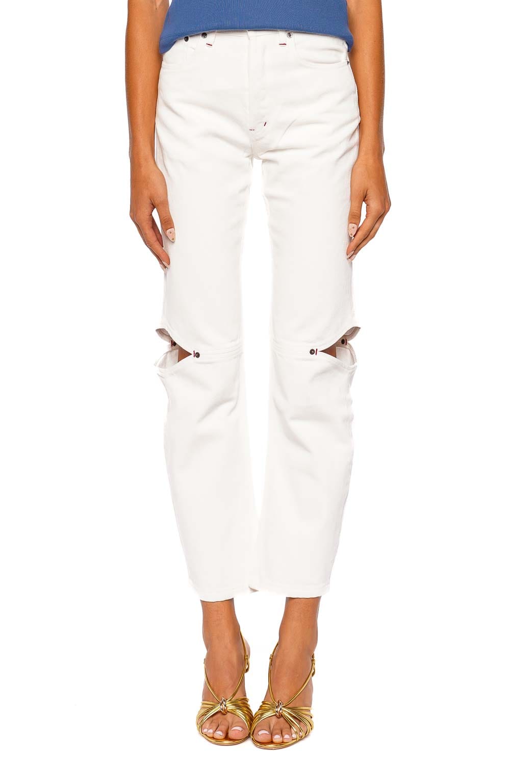 Still Here Cowgirl in Milk Milk High Rise Cutout Straight Leg Jeans