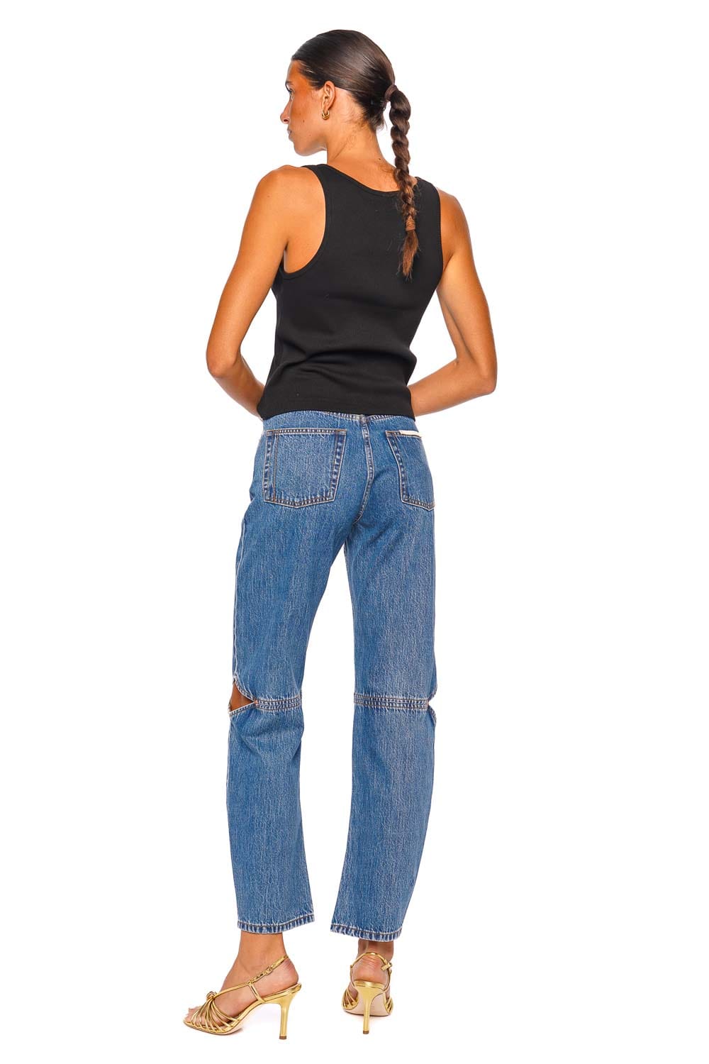 Still Here Cowgirl in Classic Blue Classic Blue High Rise Straight Leg Jeans