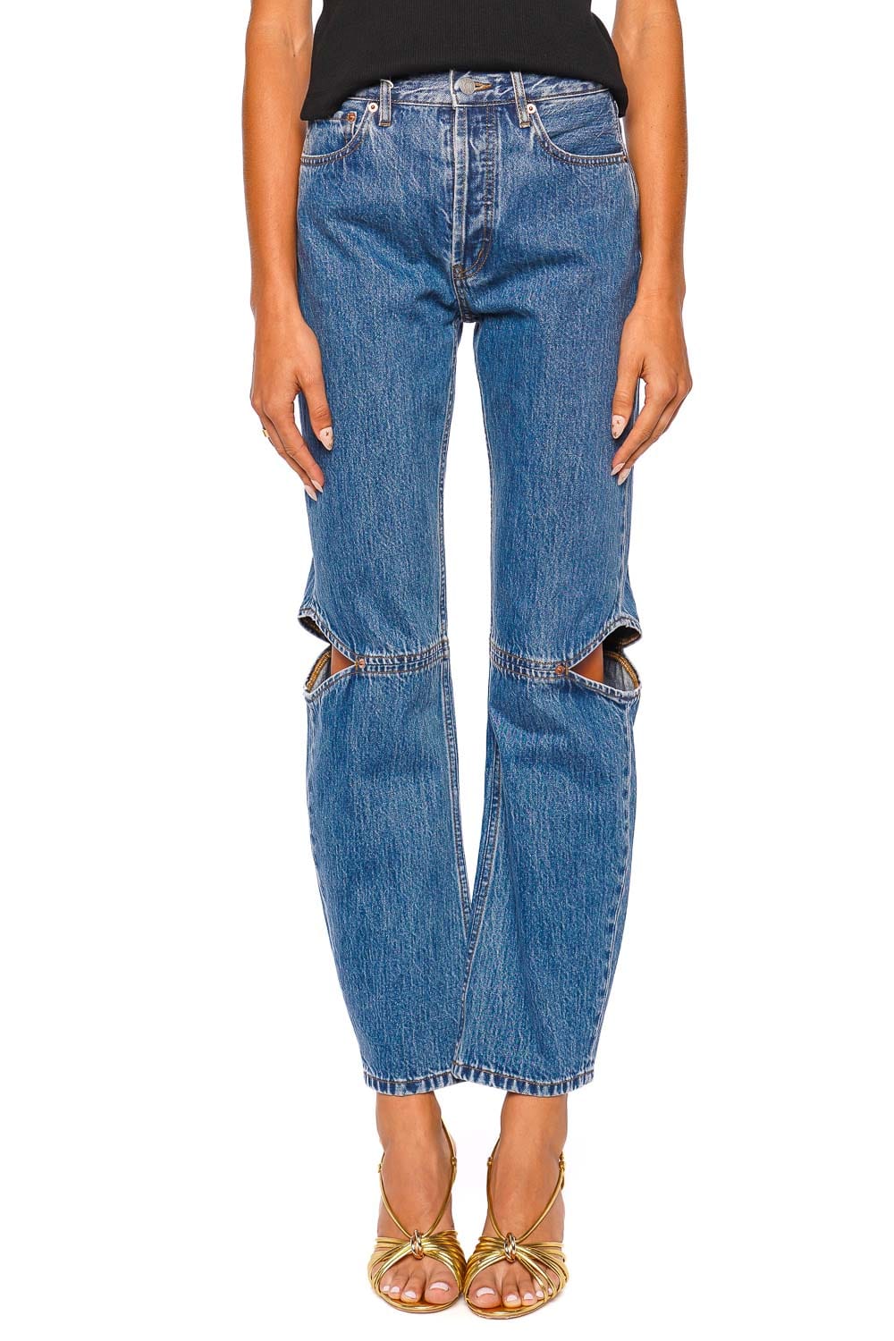 Still Here Cowgirl in Classic Blue Classic Blue High Rise Straight Leg Jeans