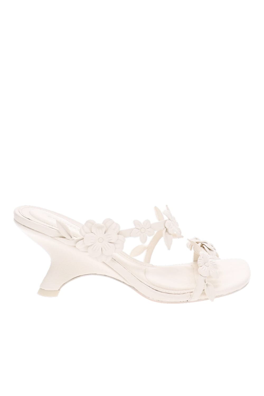 SIMKHAI Willow Ivory Floral Strappy Heeled Sandal