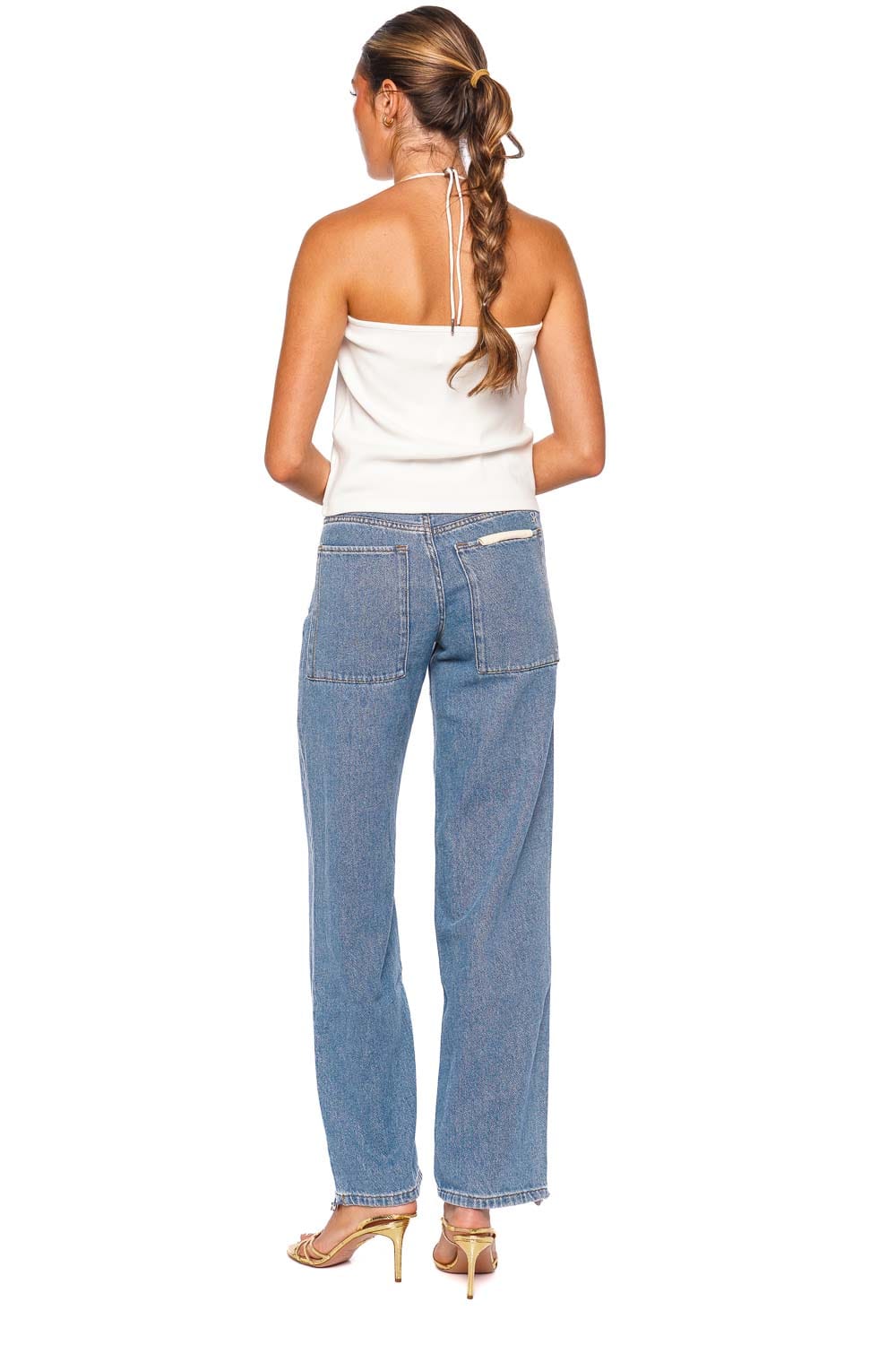 Still Here Sport Classic Blue Low Rise Drawstring Jean