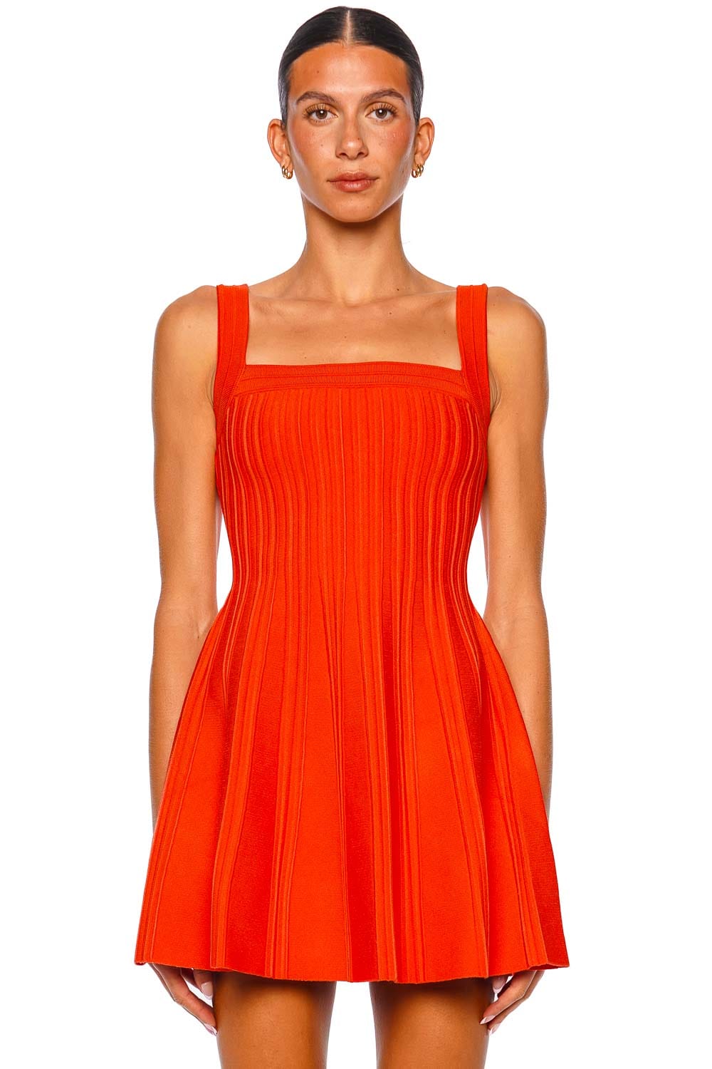 SIMKHAI Indie Knit Lobster Mini Dress with Wide Straps