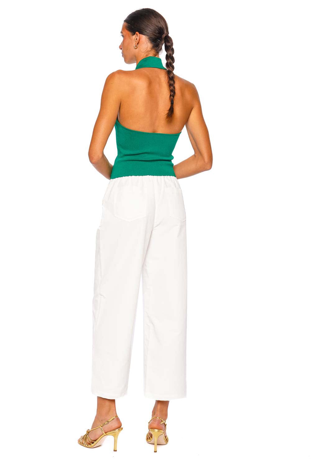 SIMKHAI Chloe Knit Halter Tank Sleeveless Kelly Green
