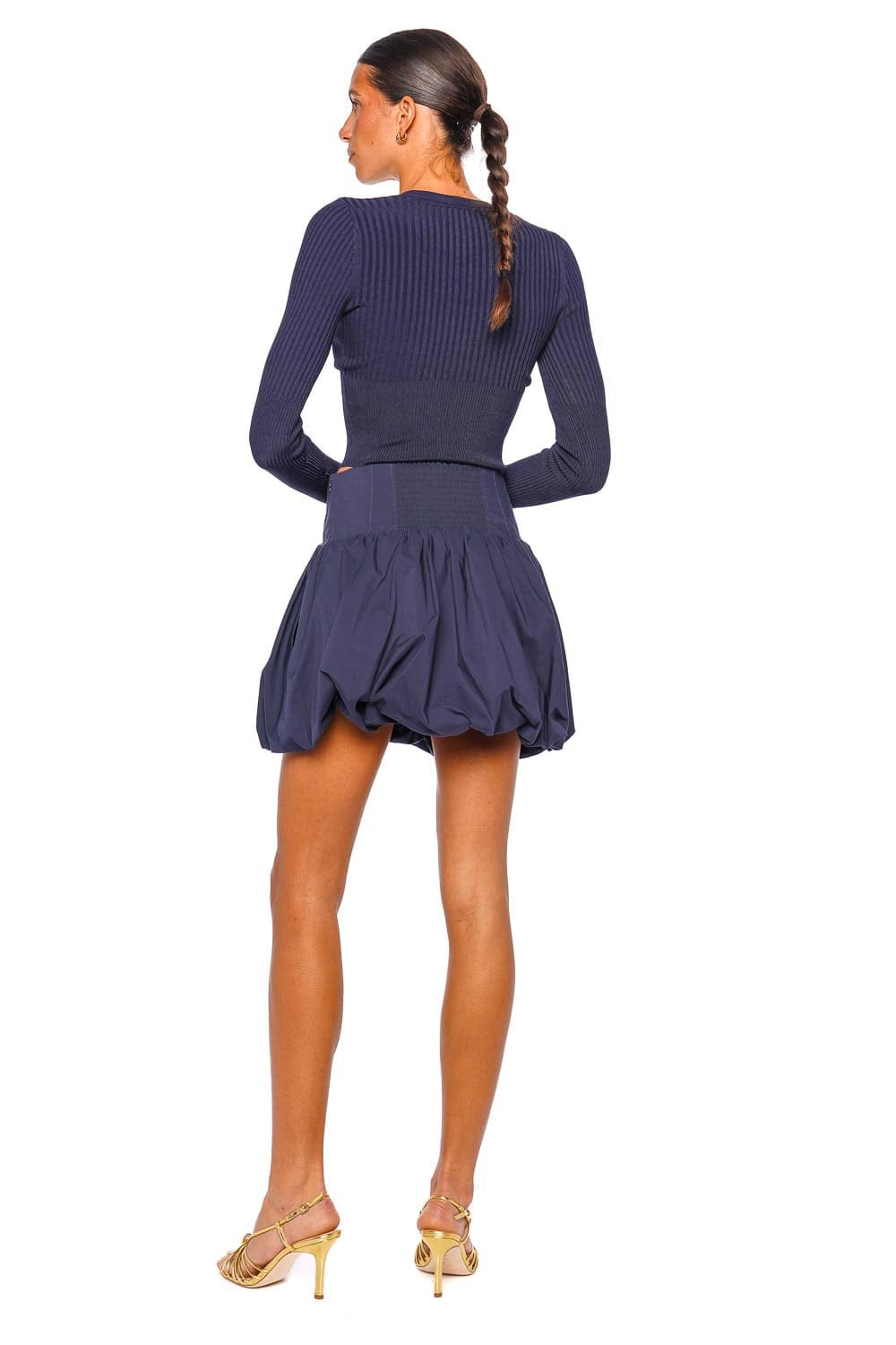 SIMKHAI Ailany Midnight Cropped Cardigan Long Sleeve