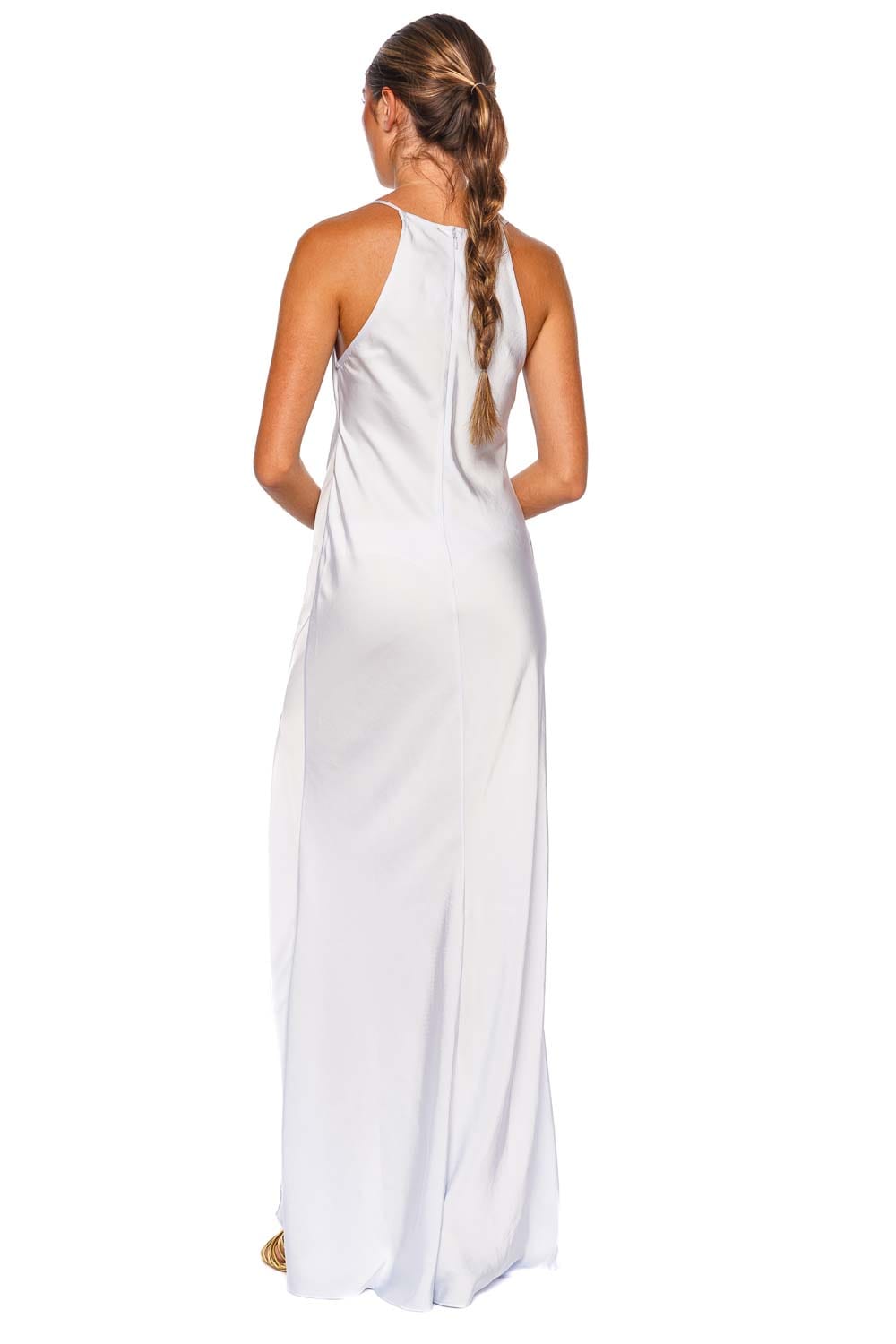 LAPOINTE Lightweight Satin Cloud Sleeveless Halter Gown