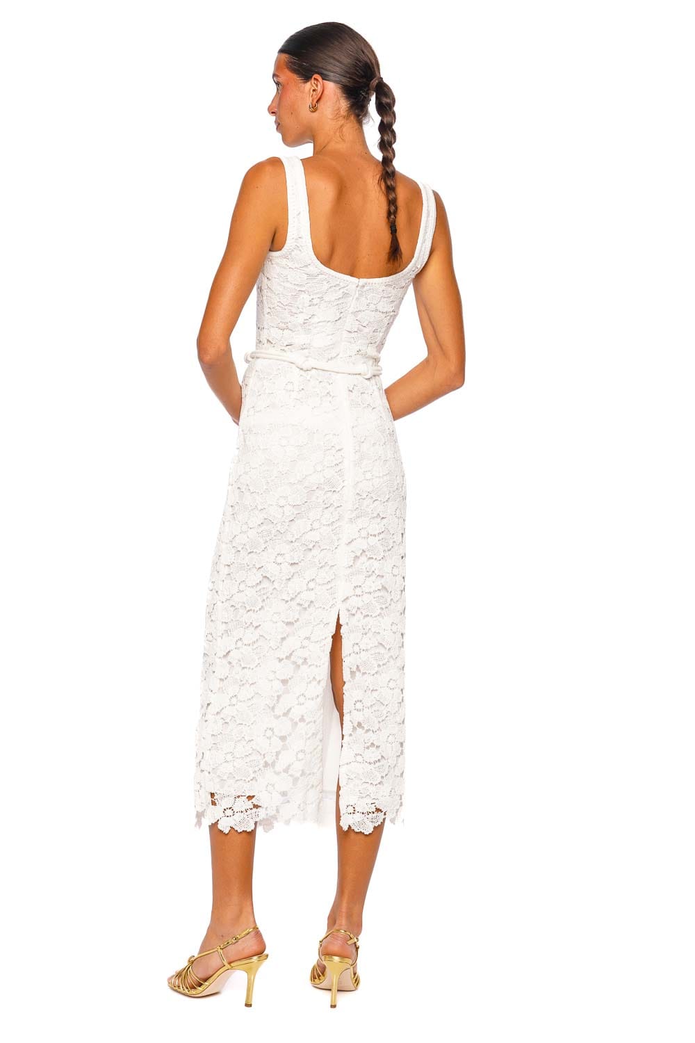 SIMKHAI Eloise Ivory Lace Maxi Dress Sleeveless