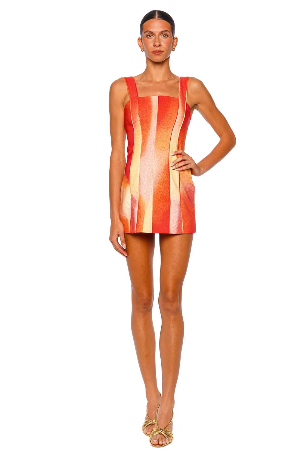 SIMKHAI Calyx Golden Hour Sunset Mini Dress with Wide Straps