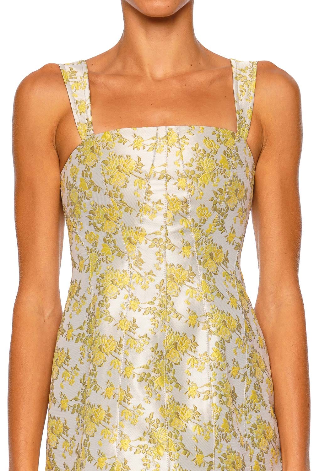 SIMKHAI Lydia Buttercream Floral Jacquard Mini Dress