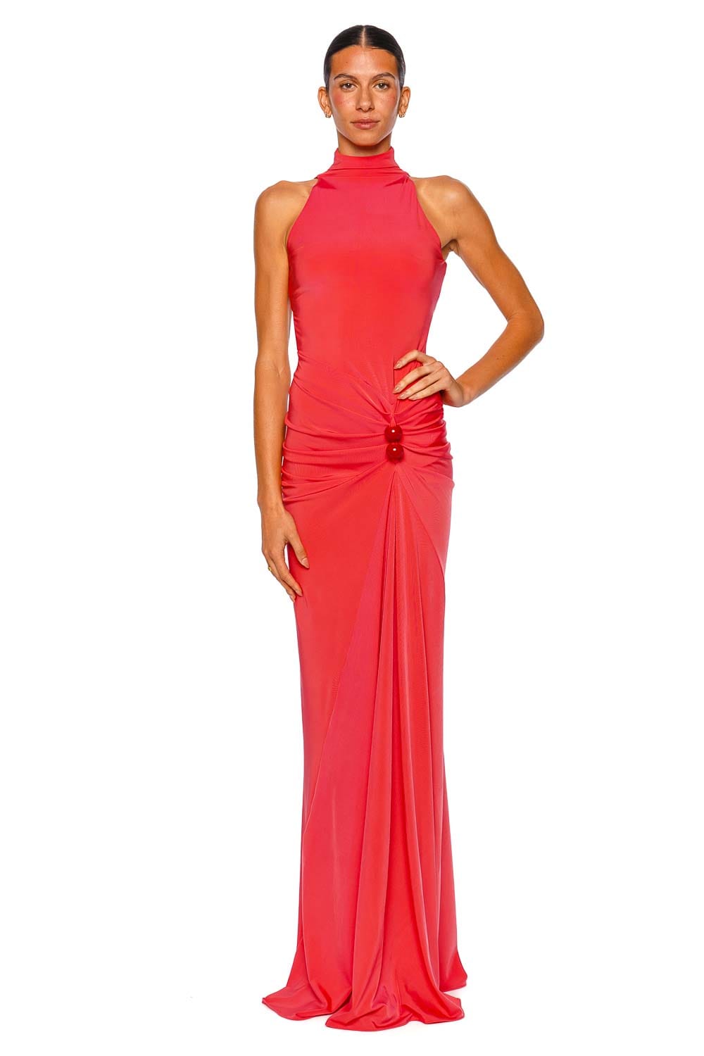 Silvia Tcherassi Frances High Neck Twist Maxi Dress