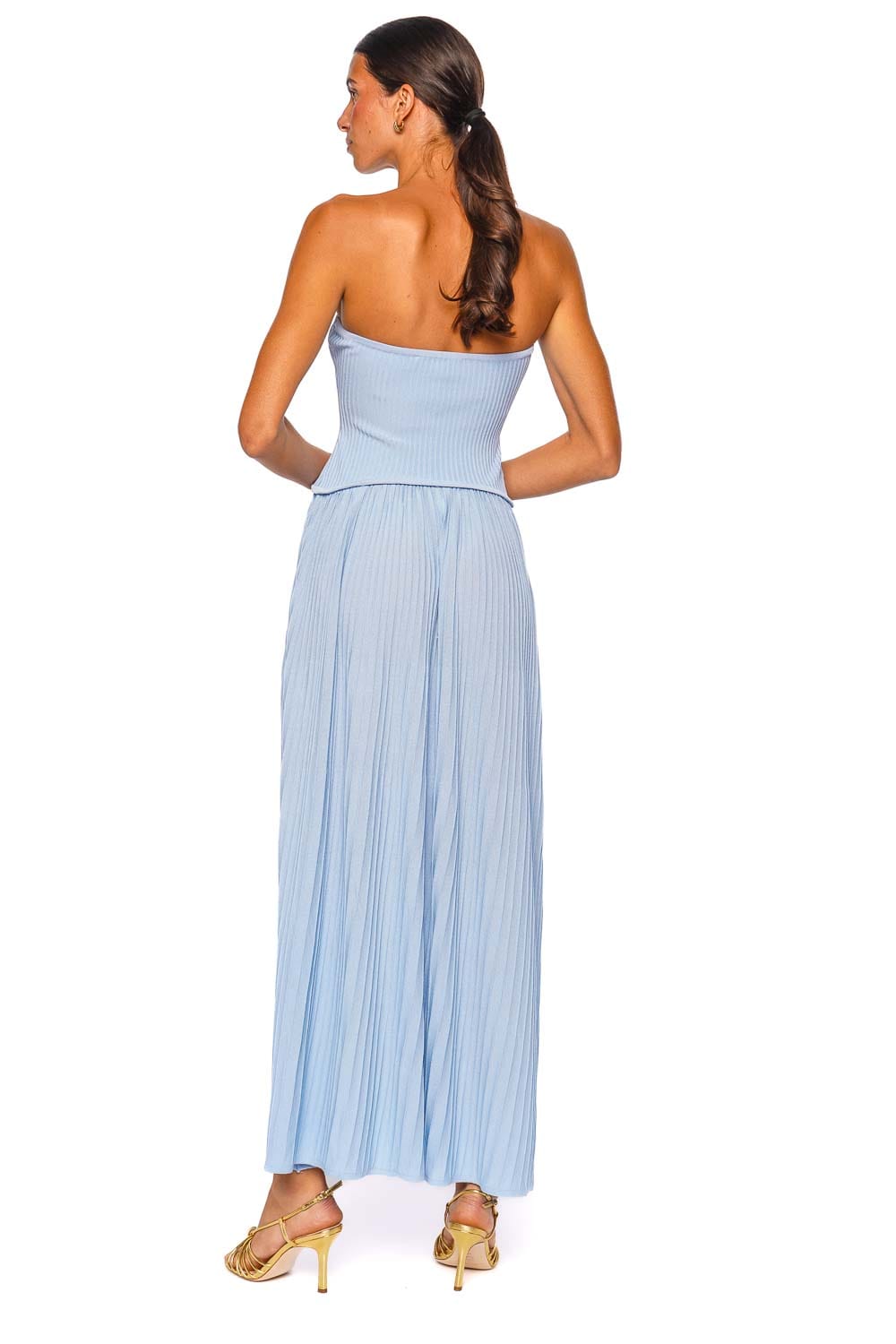 Solid & Striped The Soglio Blue Lagoon Strapless Maxi Dress