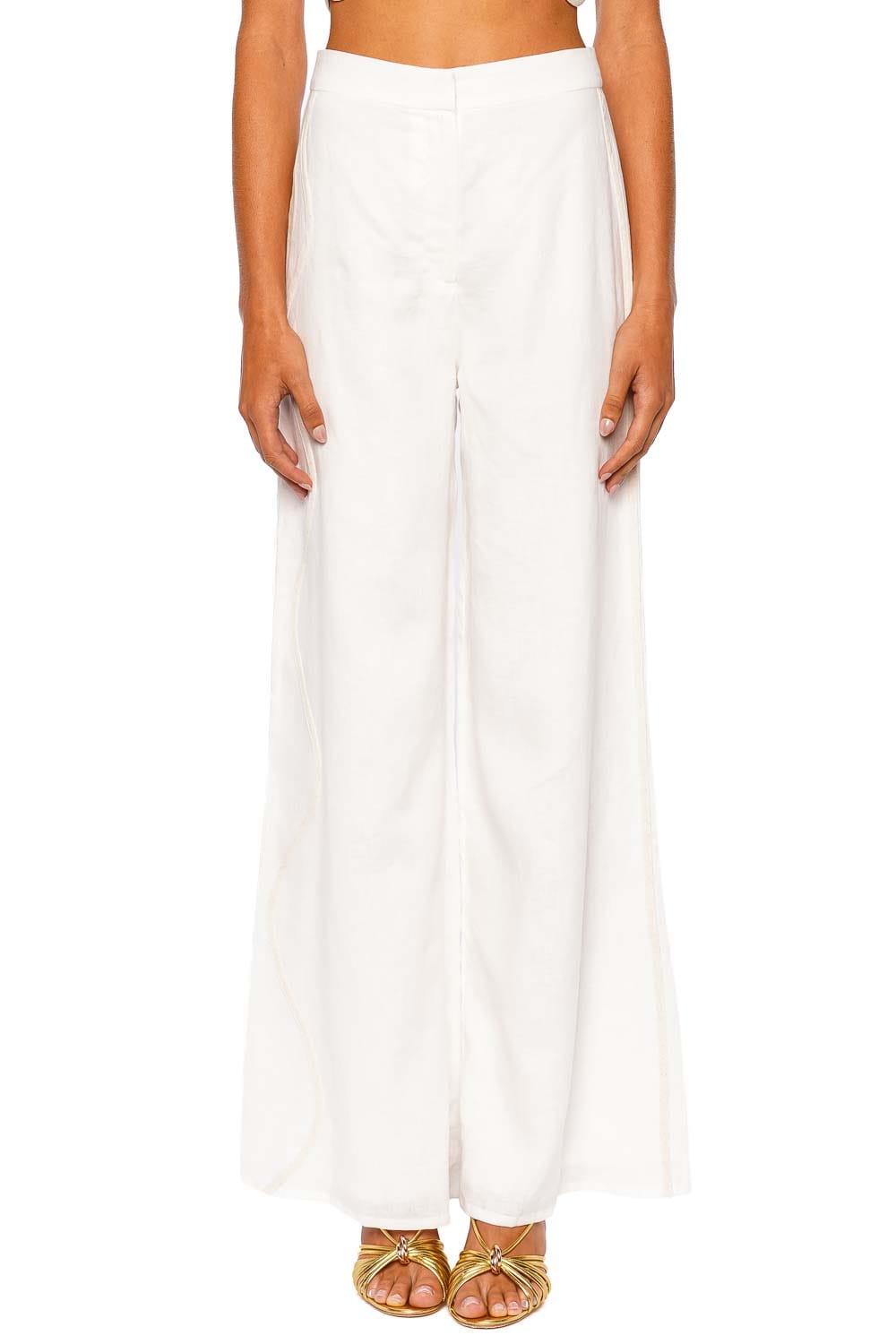 Azulu Vaiana Ivory Wide Leg Pant