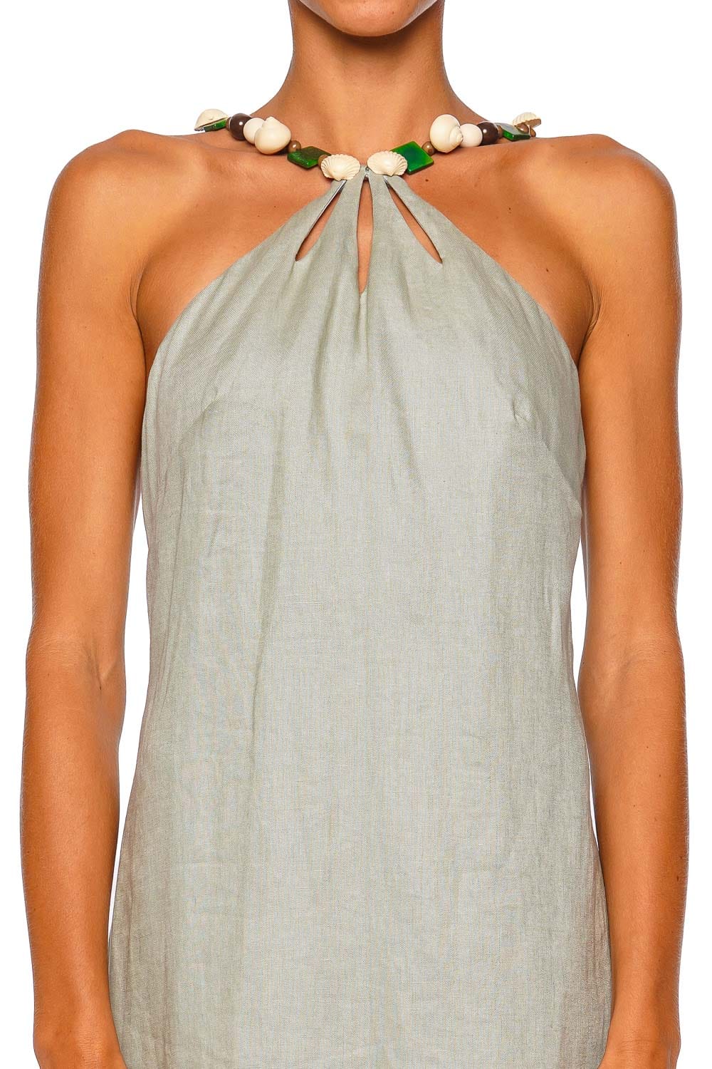 Azulu Dakota Seafoam Green Halter Maxi Dress