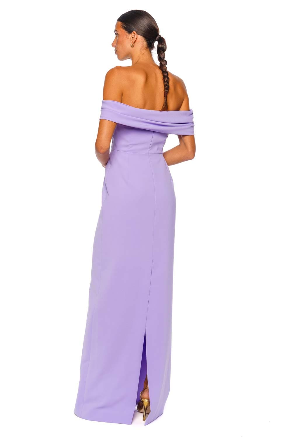 Carolina Herrera Sofia Violeta Off Shoulder Column Gown