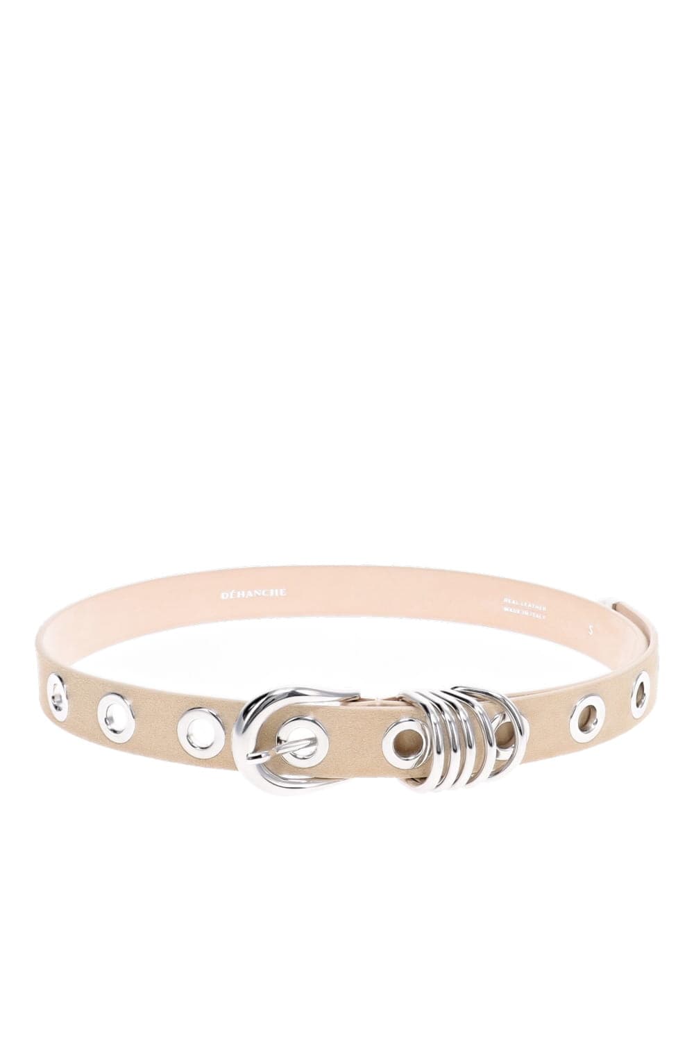 10 Rivet Beige Suede Leather Belt