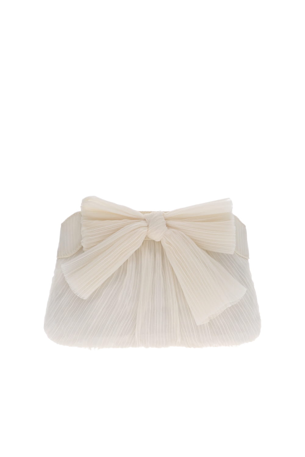 Loeffler Randall Rayne Pearlescent Pleated Bow Clutch