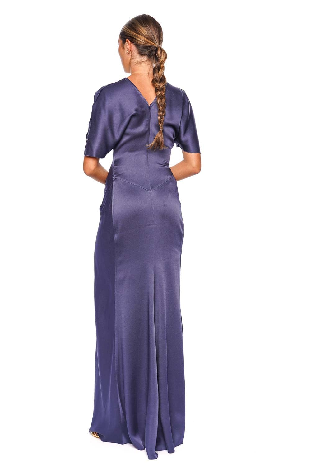 Victoria Beckham Isabella Eclipse Short Sleeve Ruched Gown