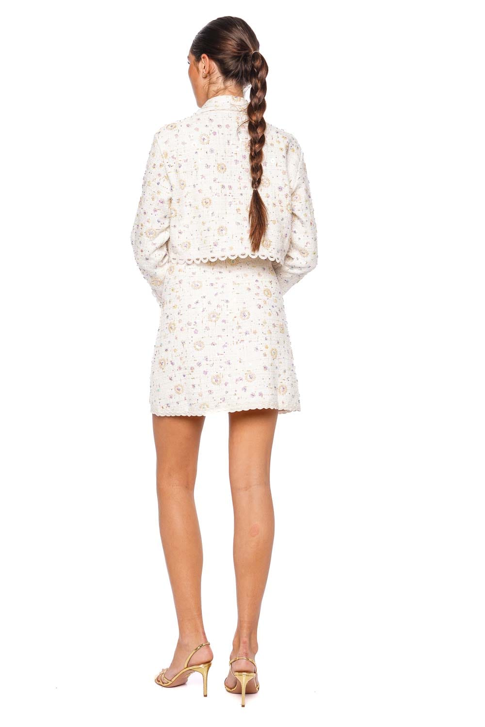 Waimari Amelie Cropped Long Sleeve White Jacket