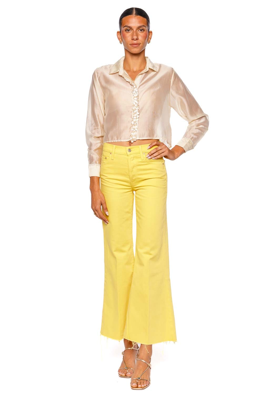 Waimari Mojave Shell Embellished Button Down Blouse