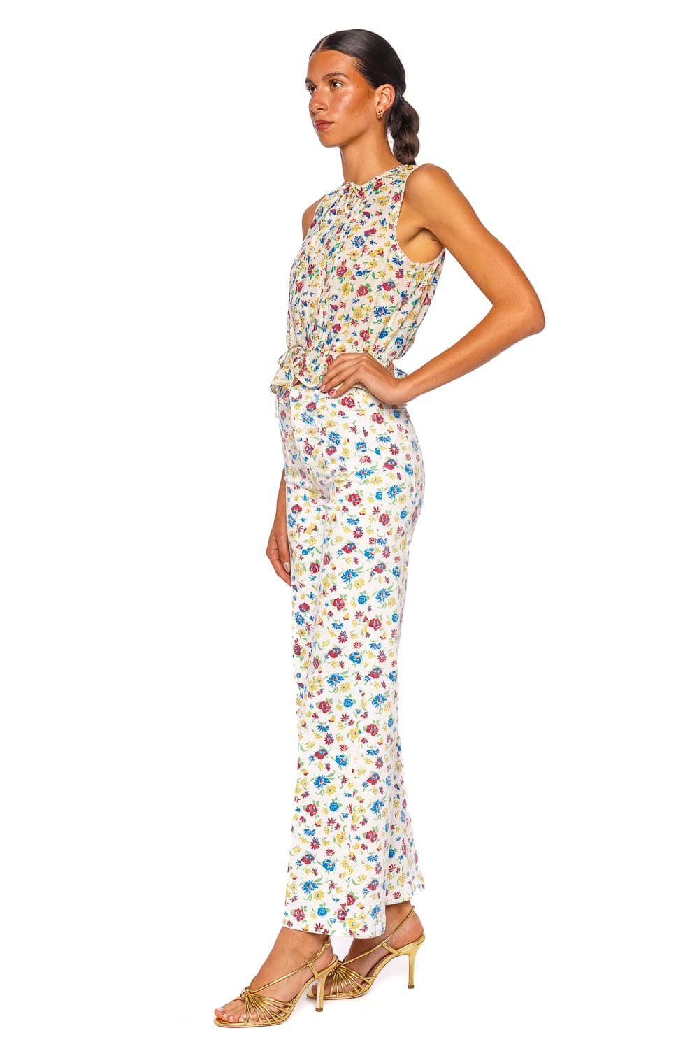 MOTHER Denim The Love Letter Rose Bowl Sleeveless Floral Blouse