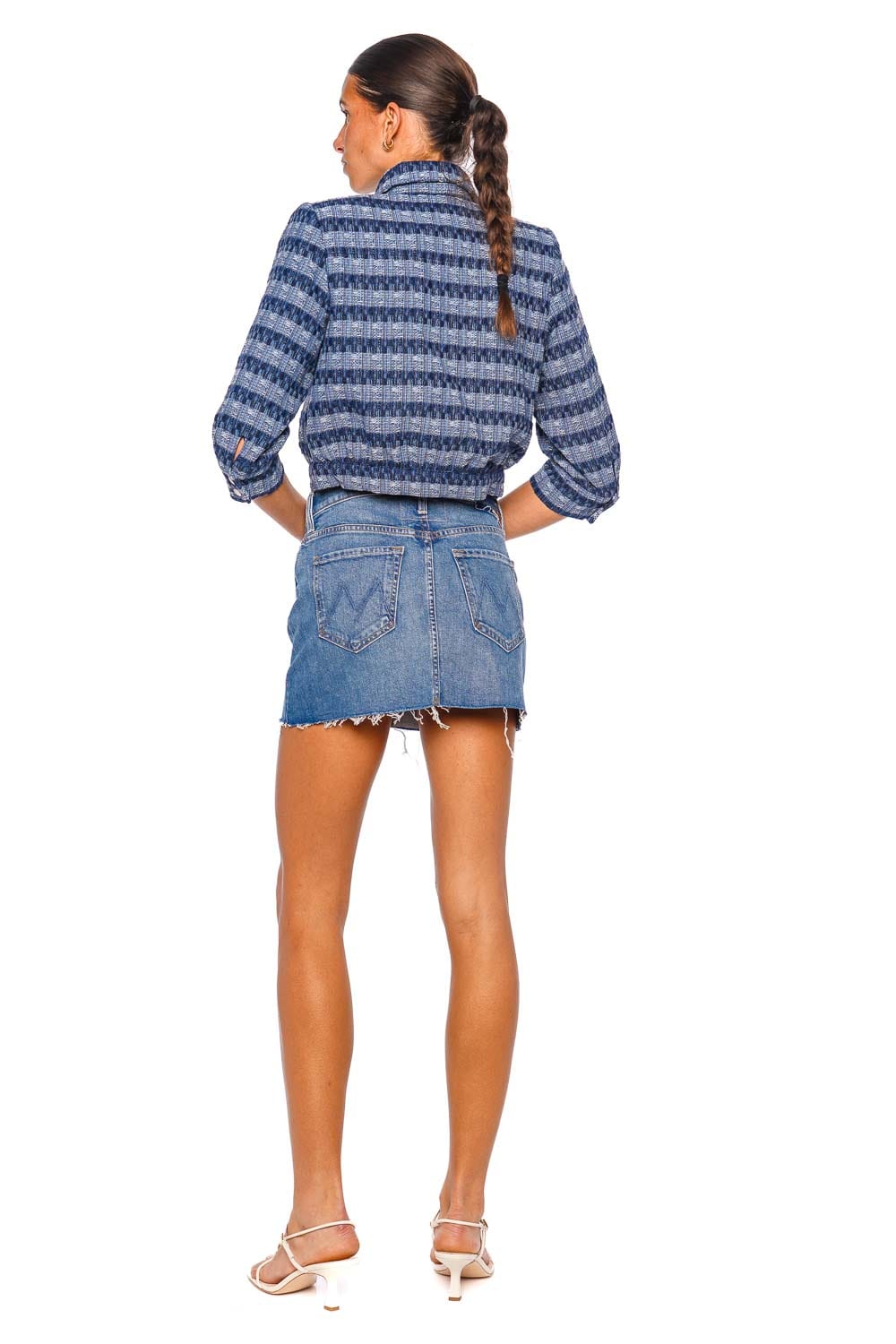 MOTHER Denim The Ditcher Fray Denim Mini Skirt